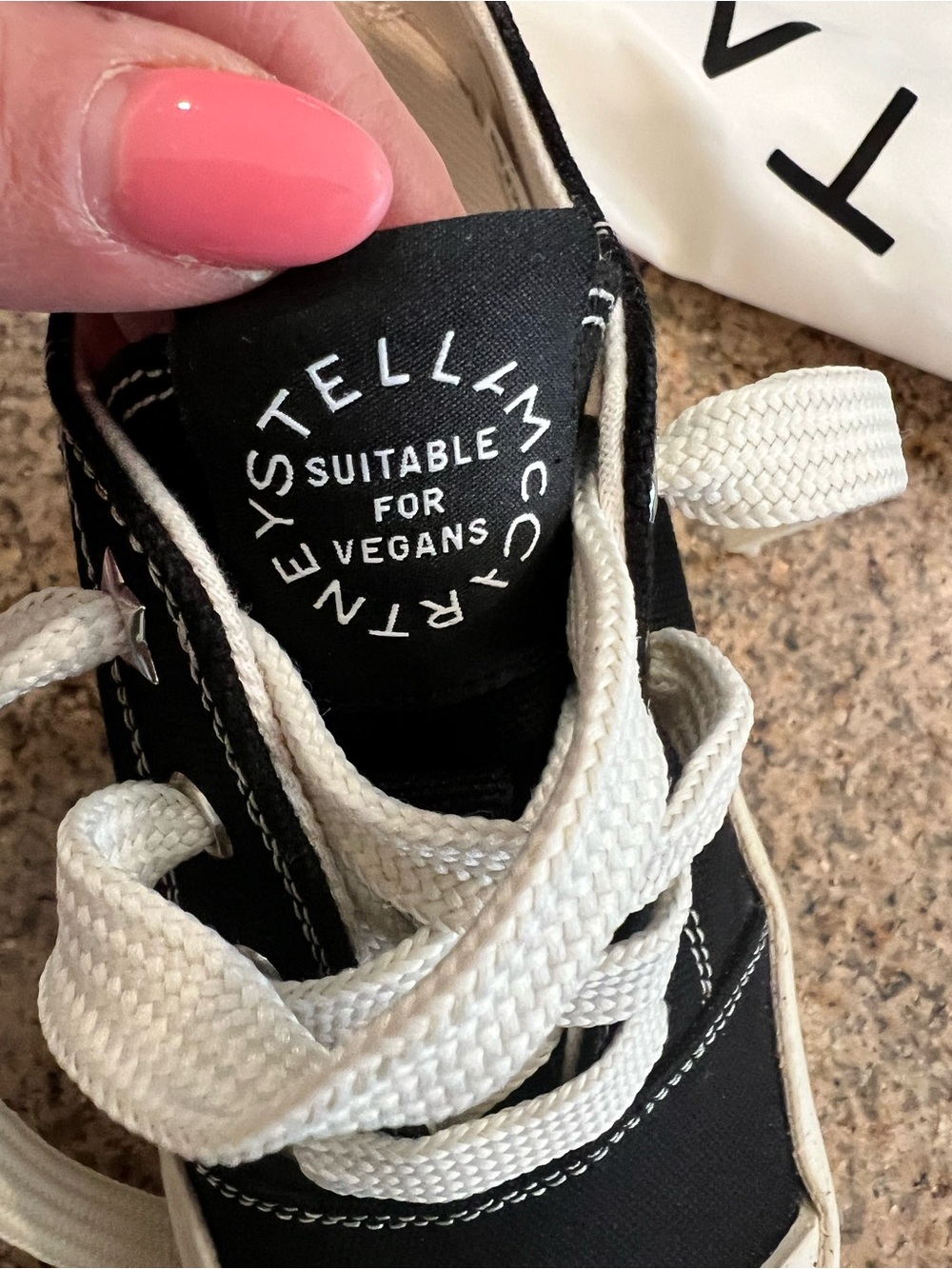 Stella McCartney Loop Platform Sneakers EU 37 Black White Vegan Made in Spain - Picture 14 of 15